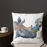 Beautiful Beast: Rhino Throw Pillow Case