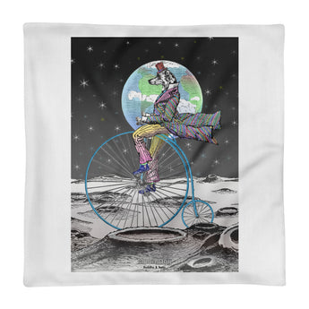 The Midnight Ride of Moon Dog Throw Pillow Case