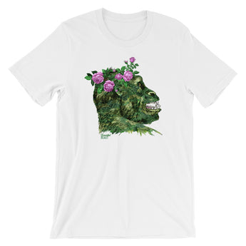 Beautiful Beast: Gorilla with Crown of Pink Roses T-Shirt