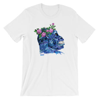 Beautiful Beast: Gorilla with Pink Roses Crown T-shirt