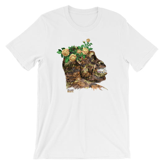 Beautiful Beast: Gorilla with Yellow Roses Crown T-shirt