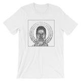 Black Woman Zen in White T-Shirt